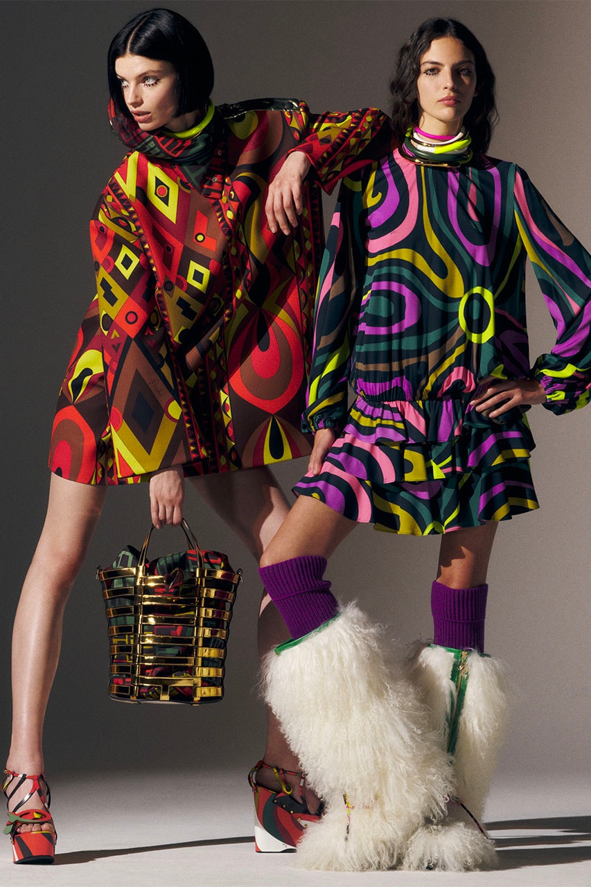 emilio pucci fall/winter 2022 outerwear dresses skirts accessories heels camile miceli 