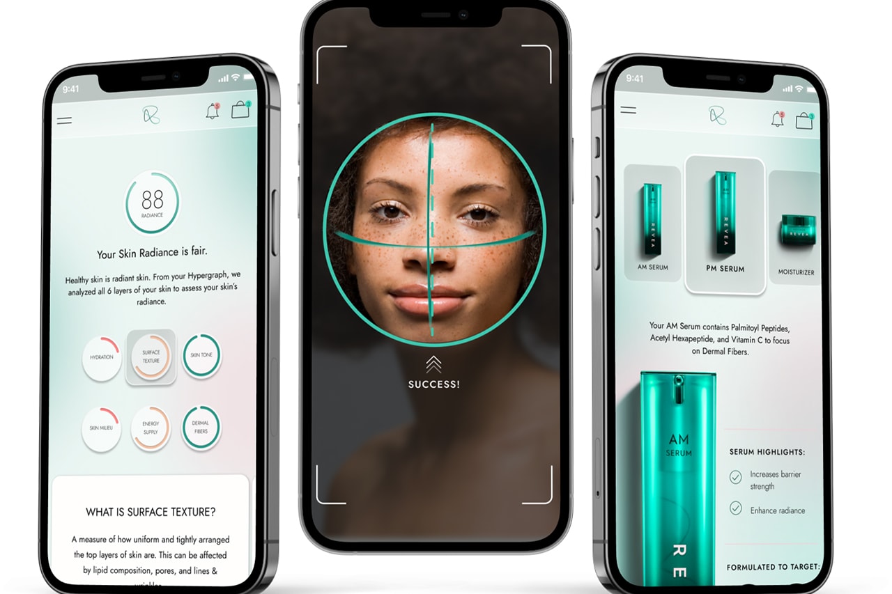 Revea skincare texture moisturizer cleanser mobile app