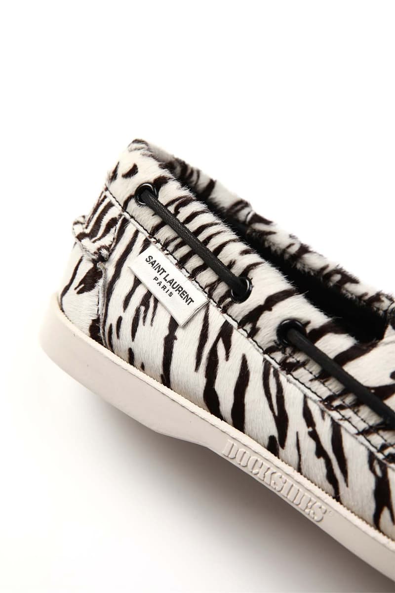 Saint Laurent Sebago Docksides Loafers Leopard Zebra Collaboration