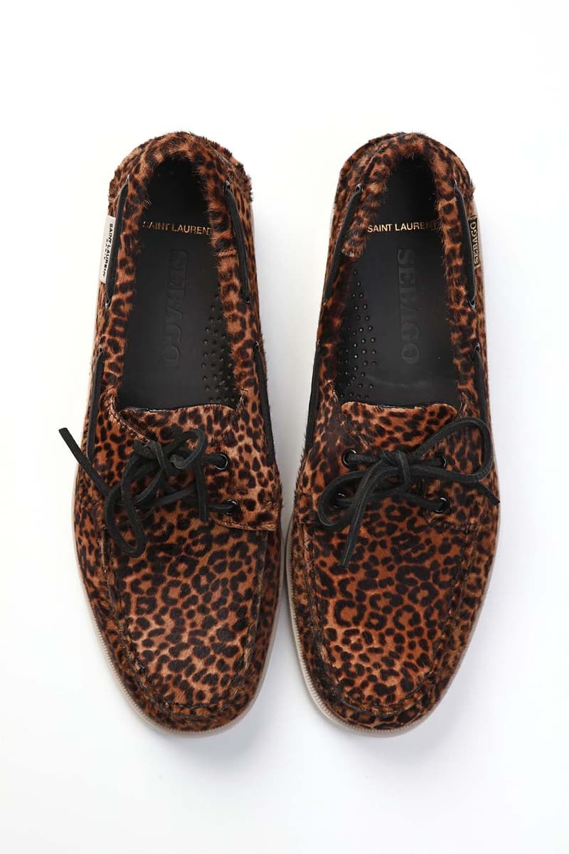 Saint Laurent Sebago Docksides Loafers Leopard Zebra Collaboration