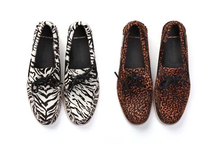 Saint Laurent and Sebago Drop Duo of Animal Print Loafers