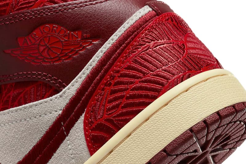 Air Jordan 1 Mid Womens Tiki Leaf University Red Team Red Muslin Sail DZ2820-601 Release Date