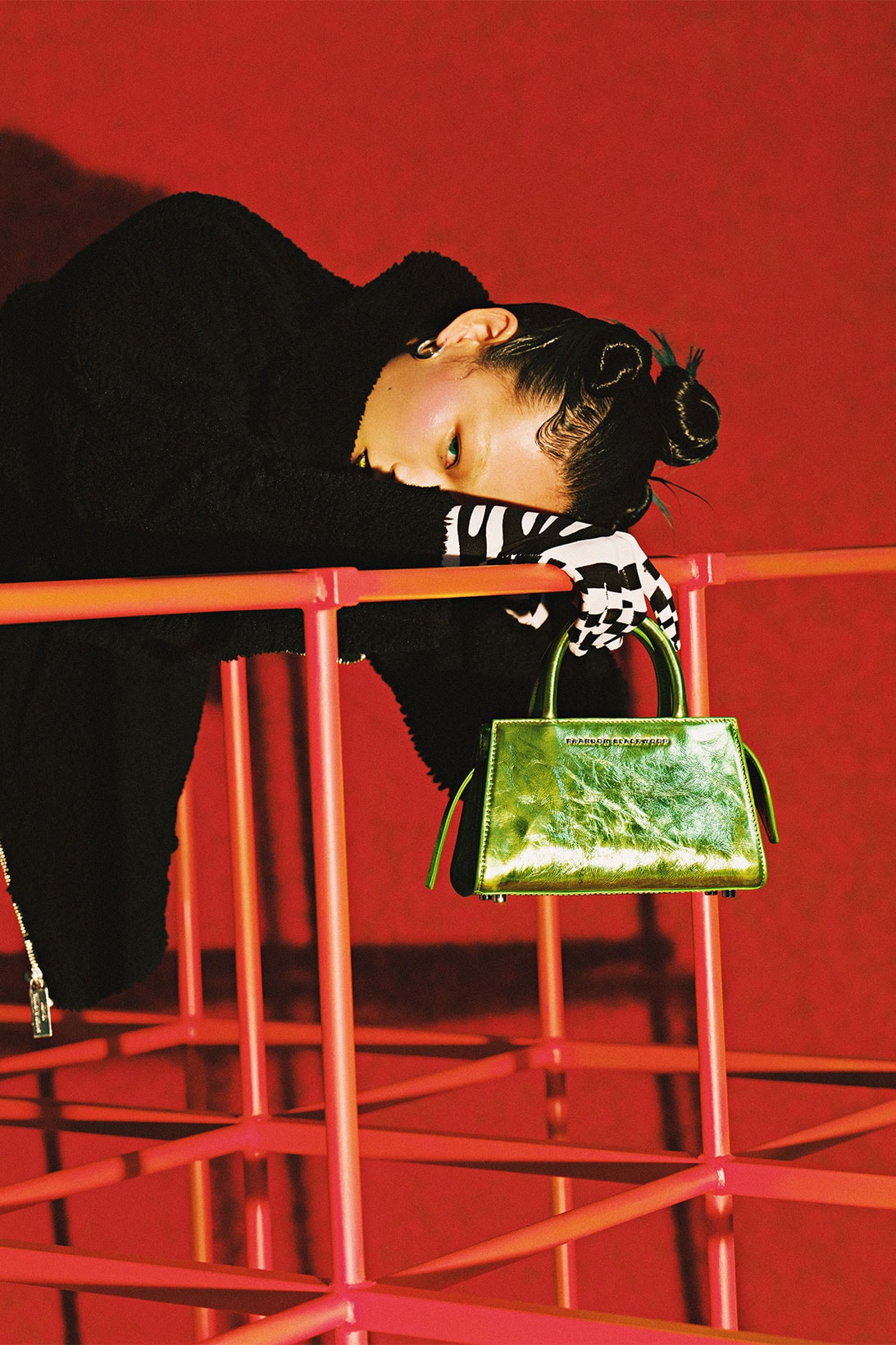 Brandon Blackwood NYC Fall Collection Handbags Outerwear Slippers Campaign Zhong Lin Images