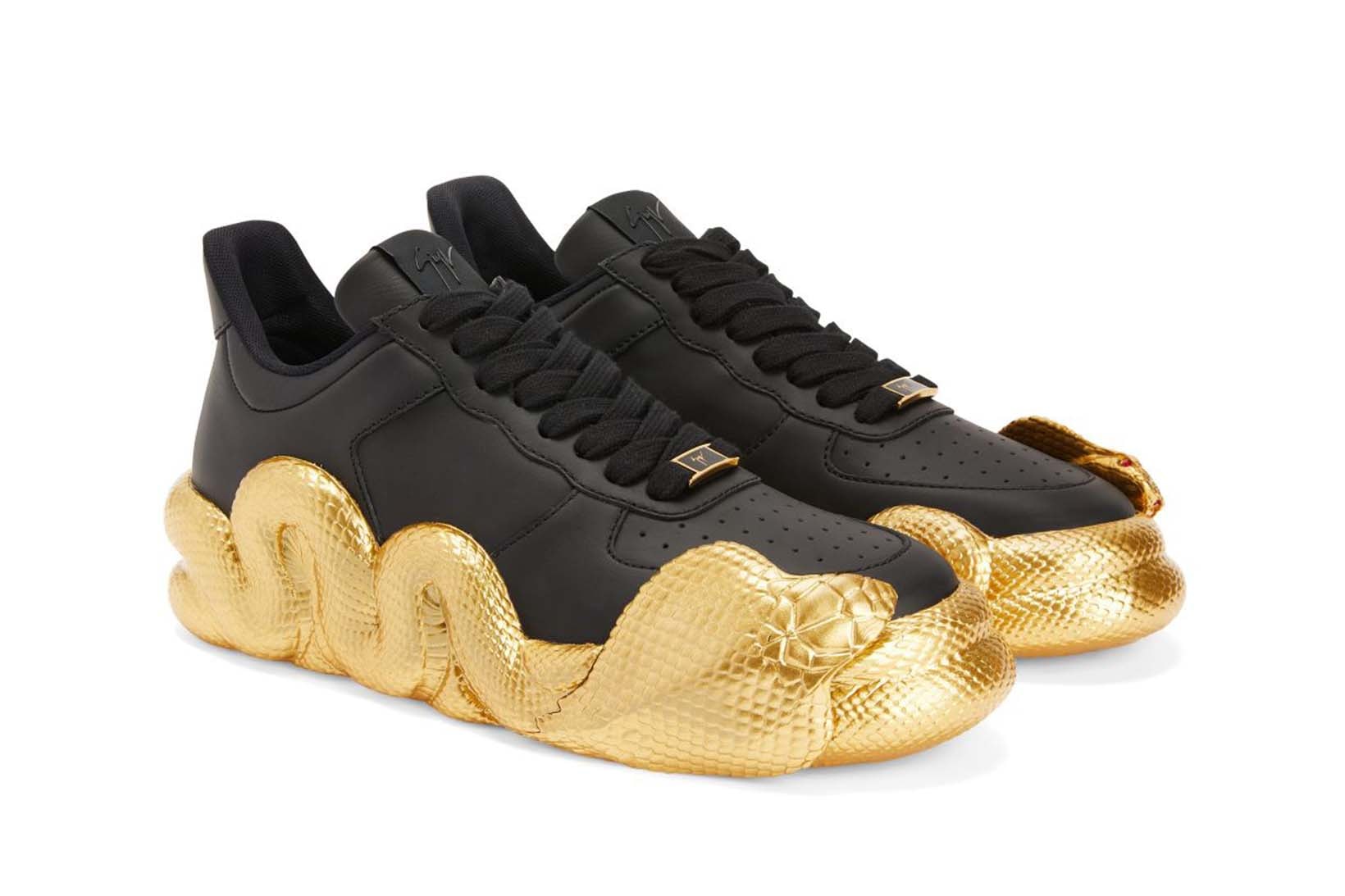 Giuseppe Zanotti Cobra Sneaker Black White Gold RU20035003 RU20035004 Release Date
