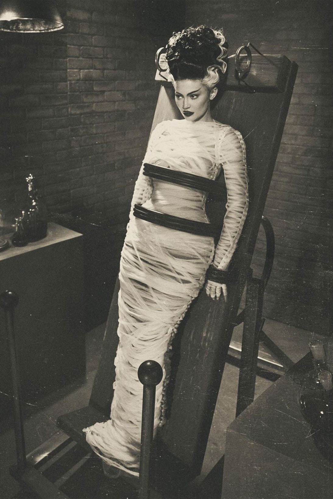 Kylie Jenner Halloween Costume Bride of Frankenstein Elsa Lanchester Images 