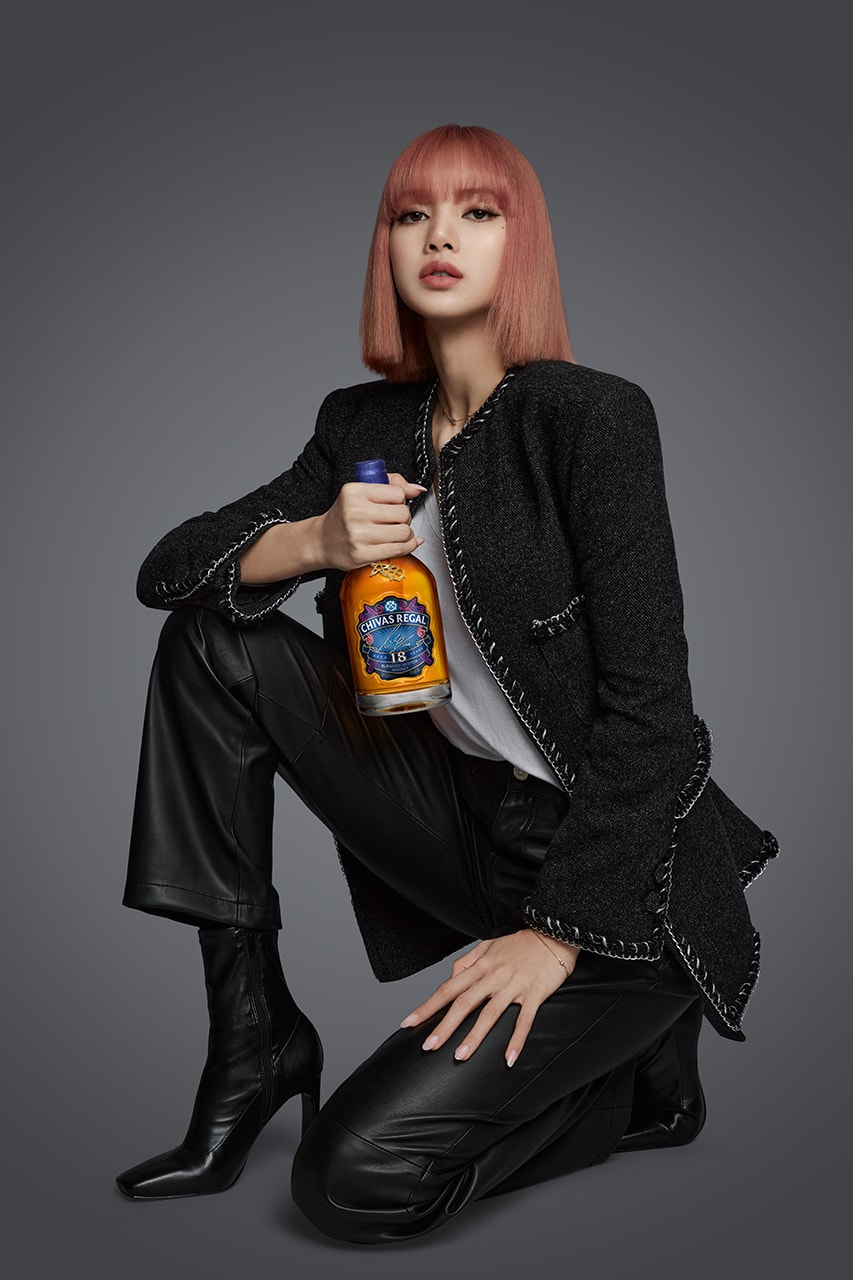 blackpink lisa chivas bottle whisky collaboration drink alcohol