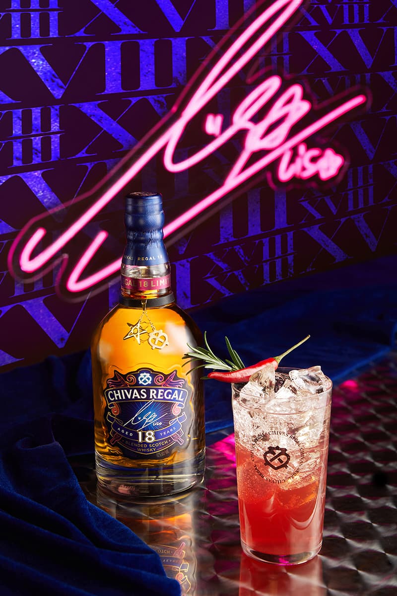 blackpink lisa chivas bottle whisky collaboration drink alcohol
