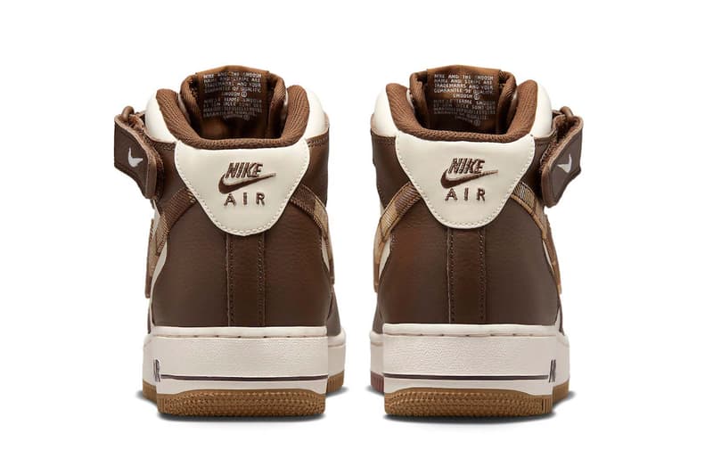 Nike Air Force 1 Mid Brown Plaid Price Release Date DV0792-100