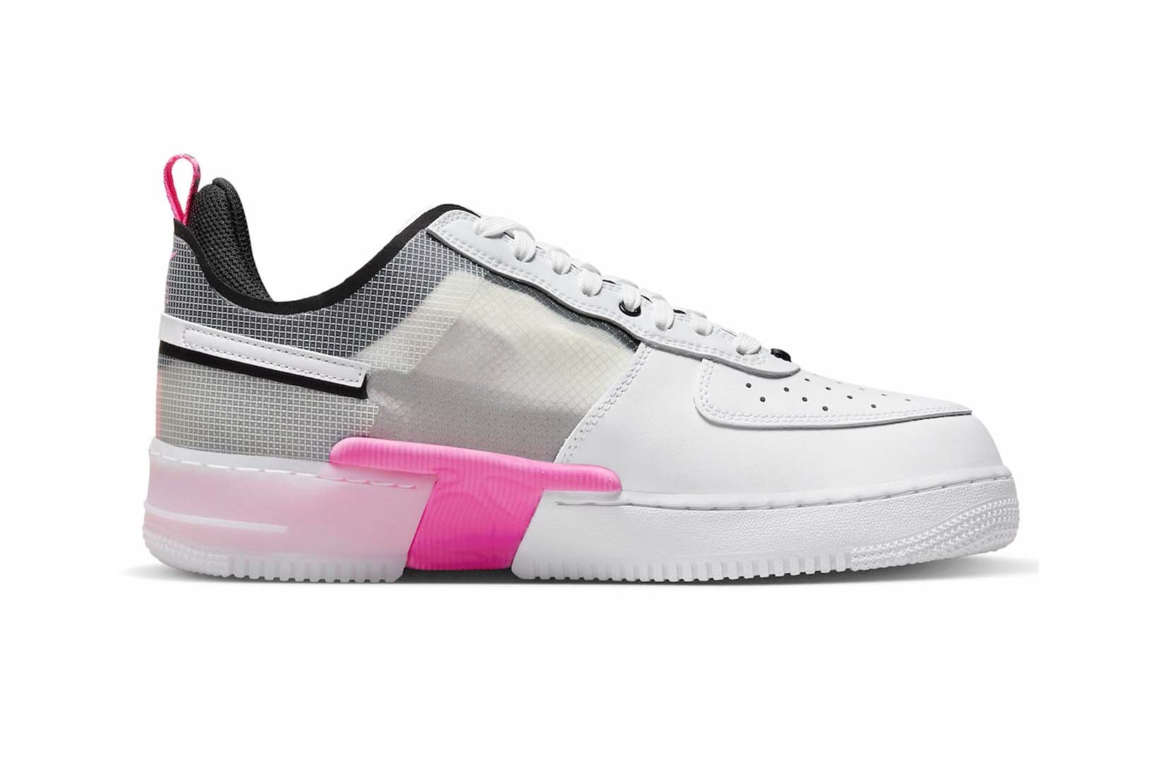 Nike Air Force 1 React Black White Pink Spell dv0808-100 Release Date