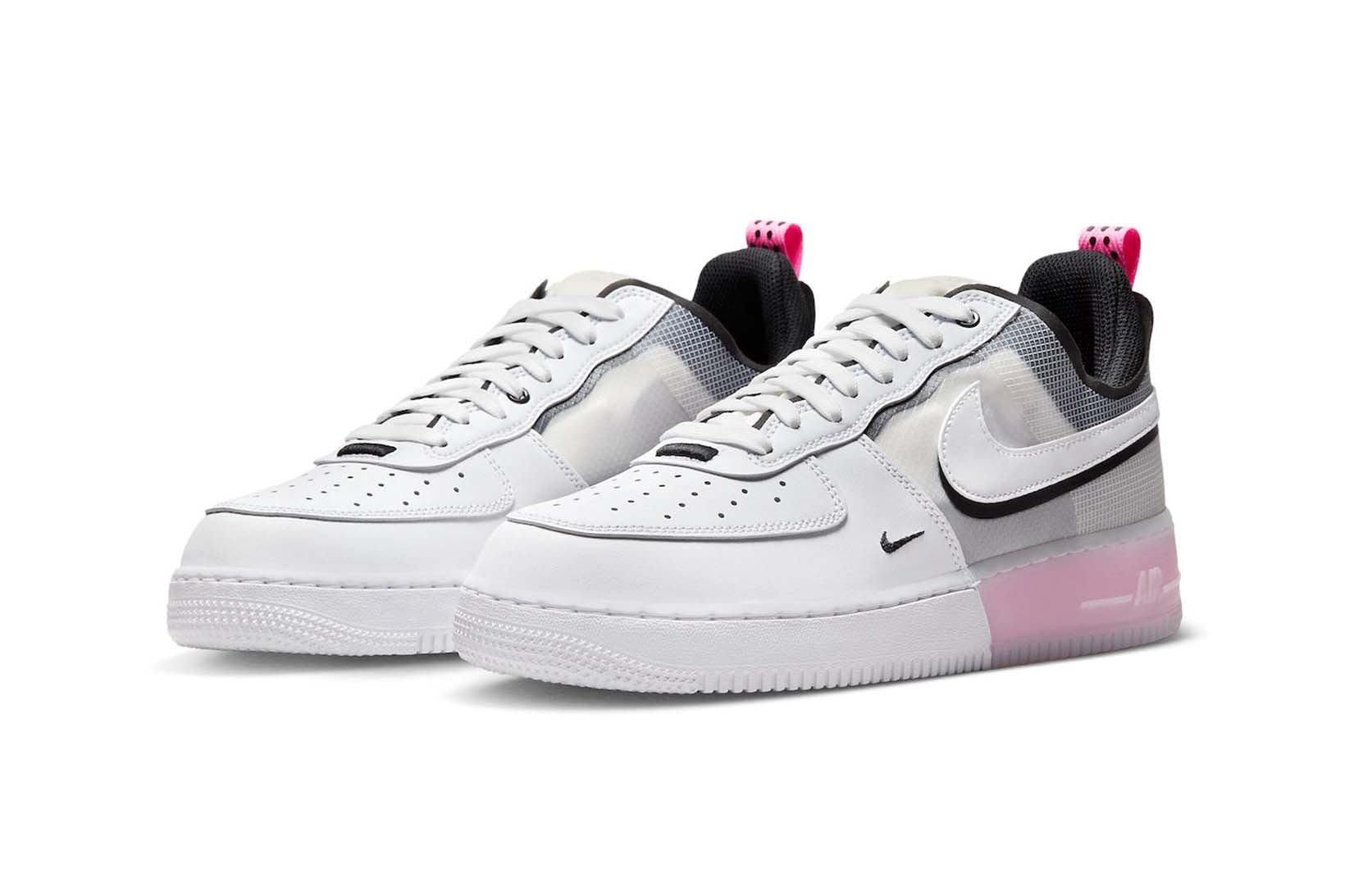 Nike Air Force 1 React Black White Pink Spell dv0808-100 Release Date