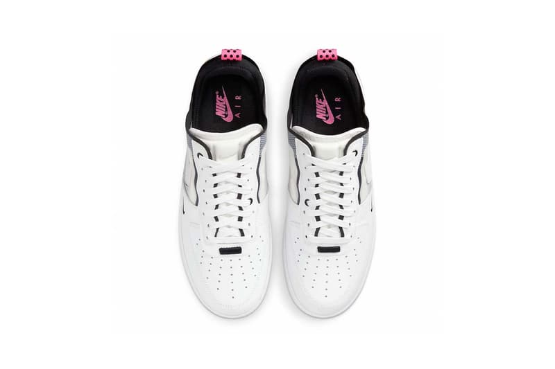 Nike Air Force 1 React Black White Pink Spell dv0808-100 Release Date