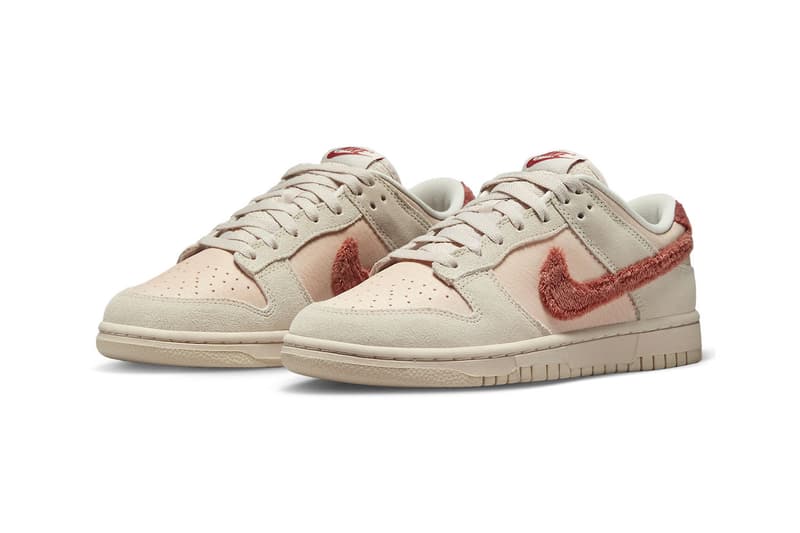 Nike Dunk Low Terry Swoosh Shimmer Mars Stone Sanddrift Womens Sneaker Images Release