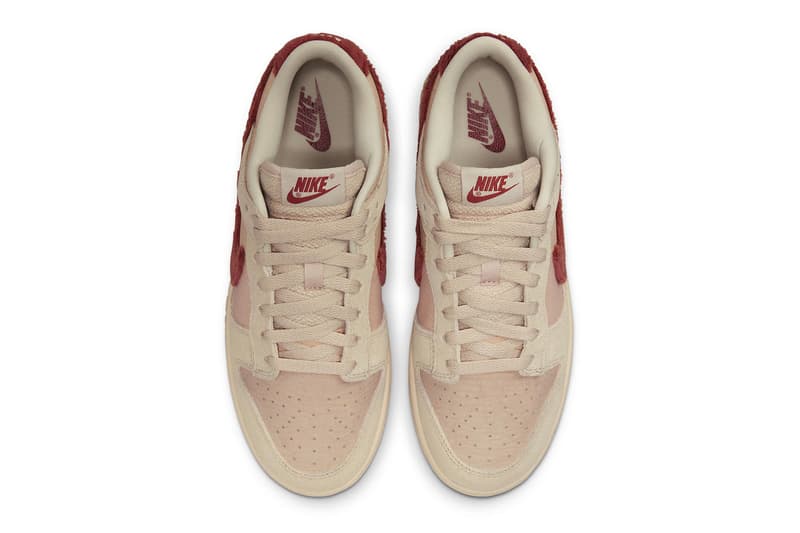 Nike Dunk Low Terry Swoosh Shimmer Mars Stone Sanddrift Womens Sneaker Images Release