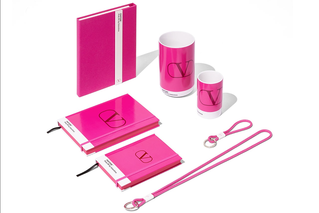 valentino pink pantone color umbrella notebook pen mug cup