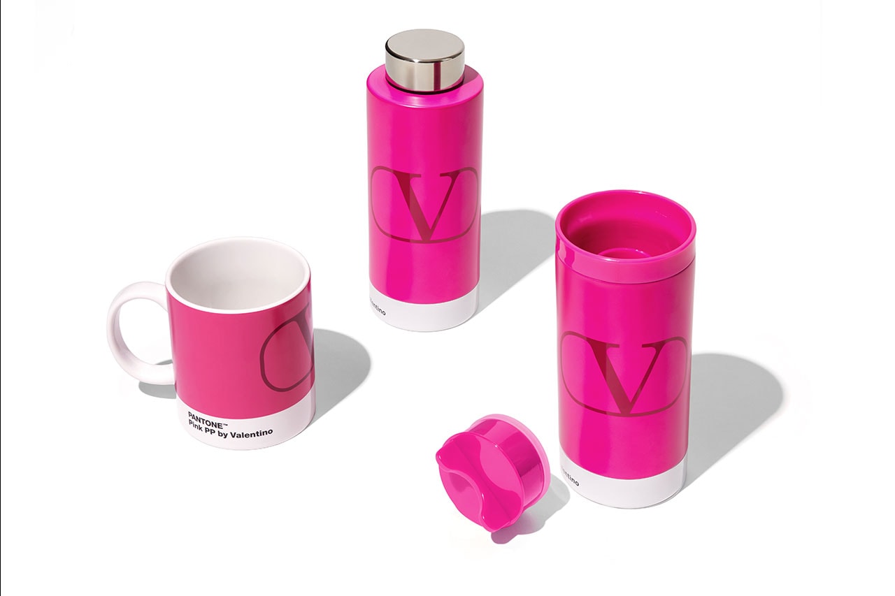valentino pink pantone color umbrella notebook pen mug cup
