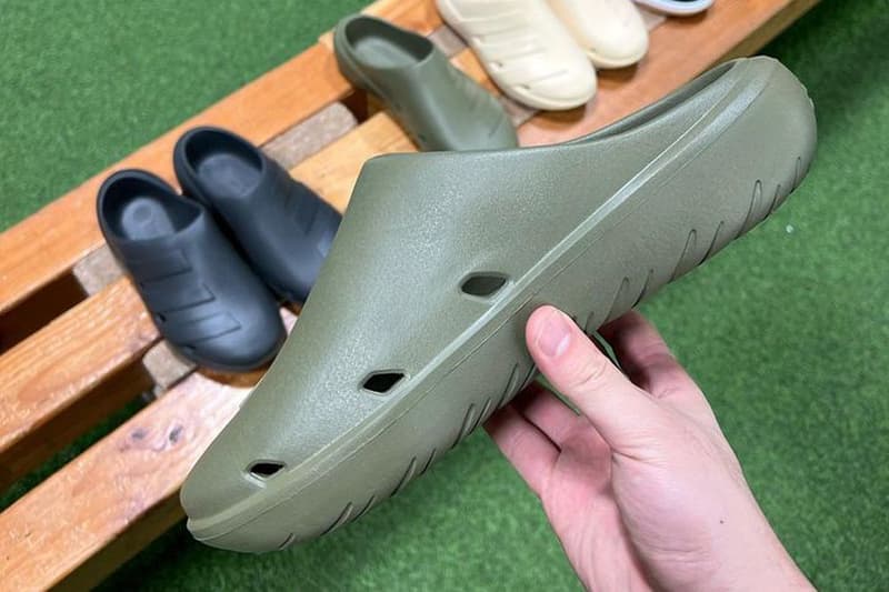 adidas Clog Shoe Off-White Olive Black First Look