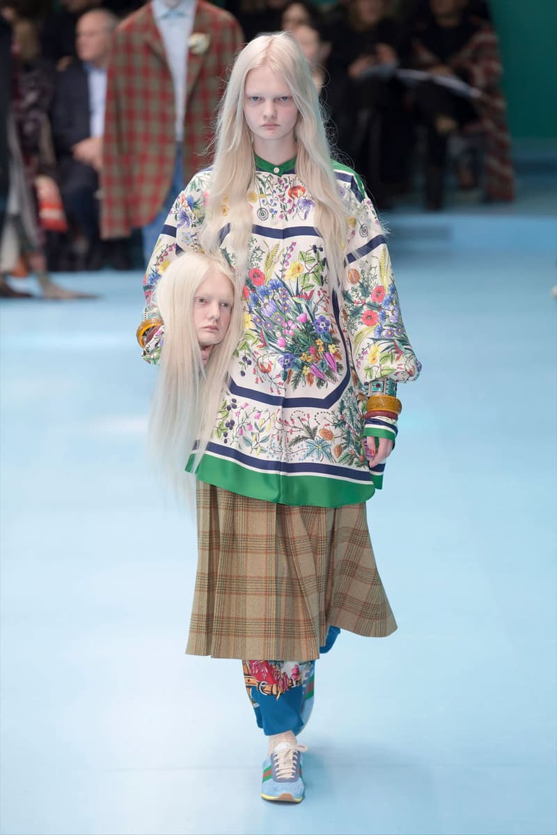 Alessandro Michele Gucci Fake Head Hyperrealistic Yuniya Runway