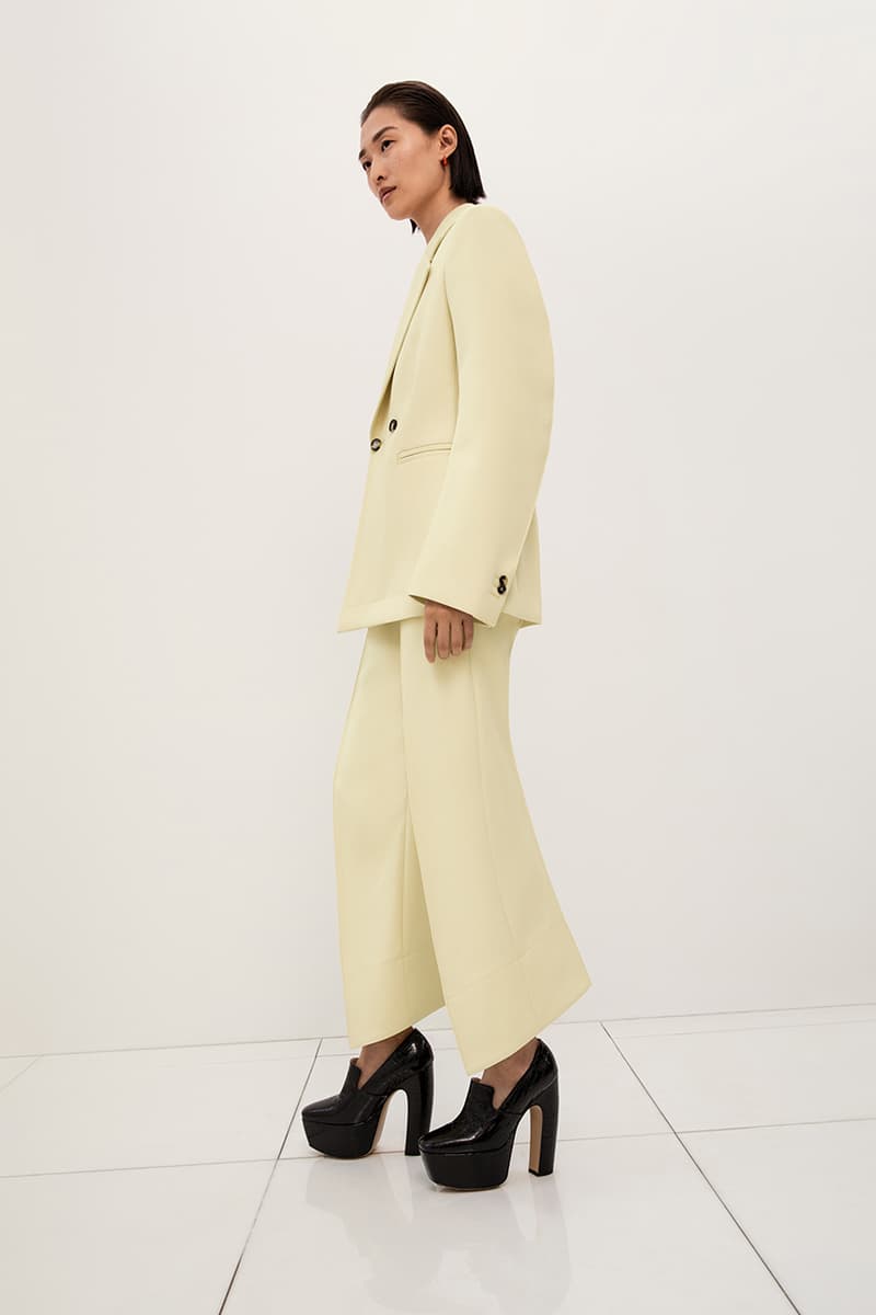 bottega veneta pre spring collection dresses coats skirts shoes handbags heels platforms