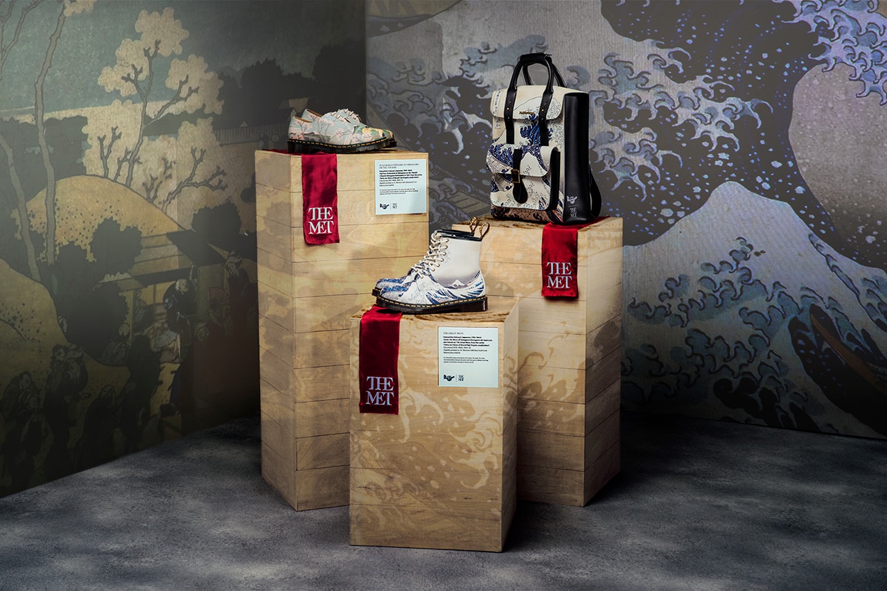 dr. martens the metropolitan museum of fine art footwear collaboration boots backpacks Hokusai