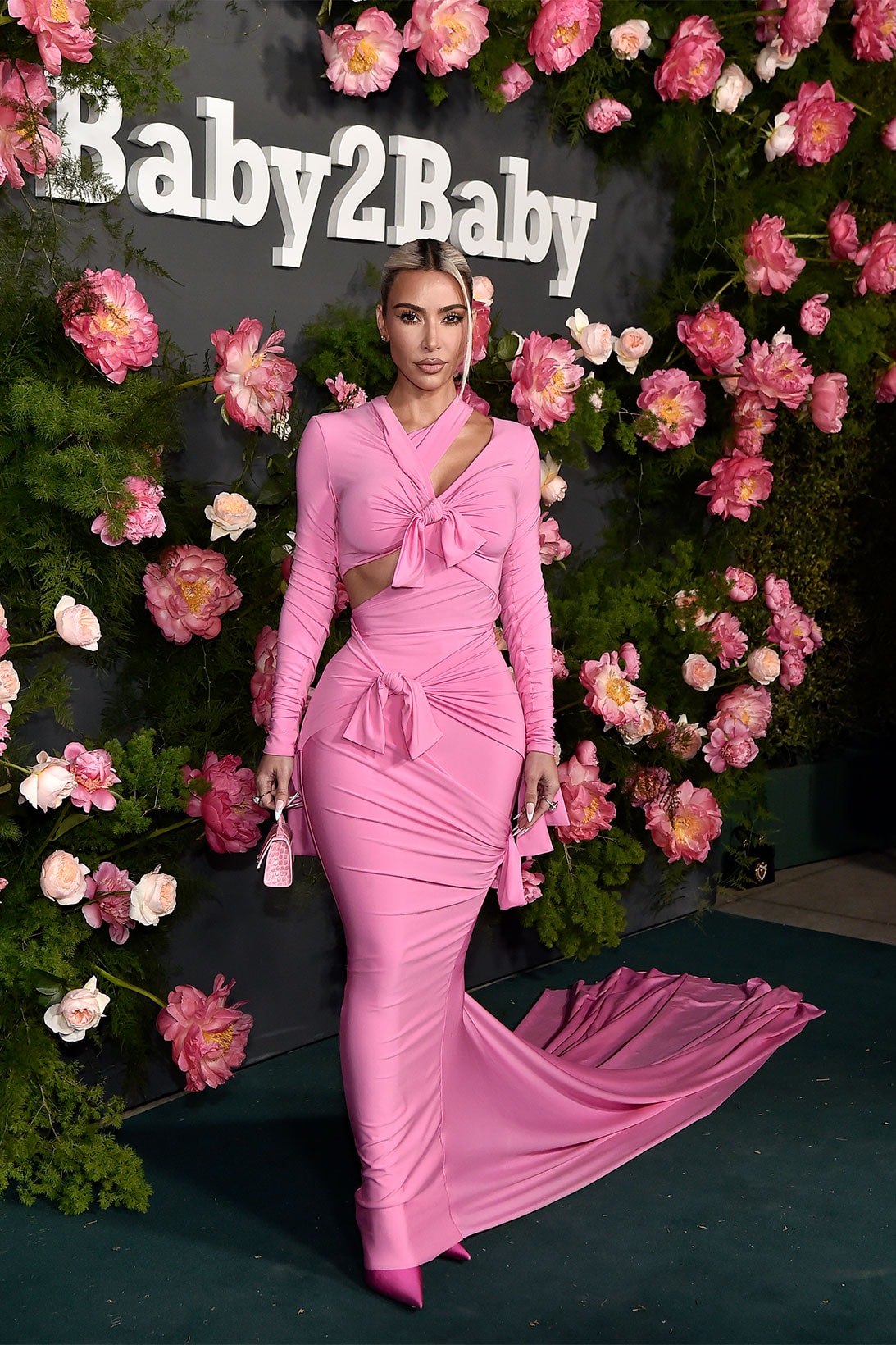 Kim Kardashian in Pink Balenciaga SS23 Dress