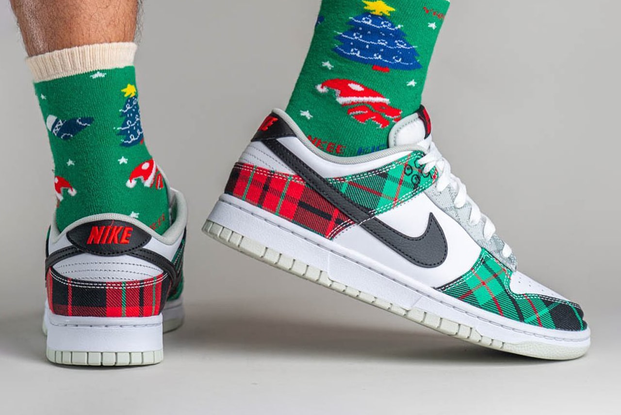 Nike Dunk Low Plaid Christmas Sneakers Images Release Info