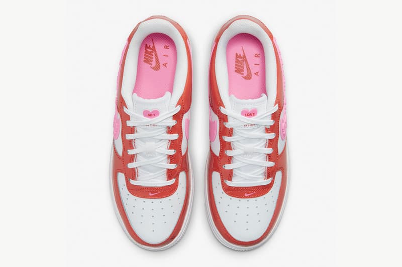 nike air force 1 low valentine's day pink red shoe sneaker