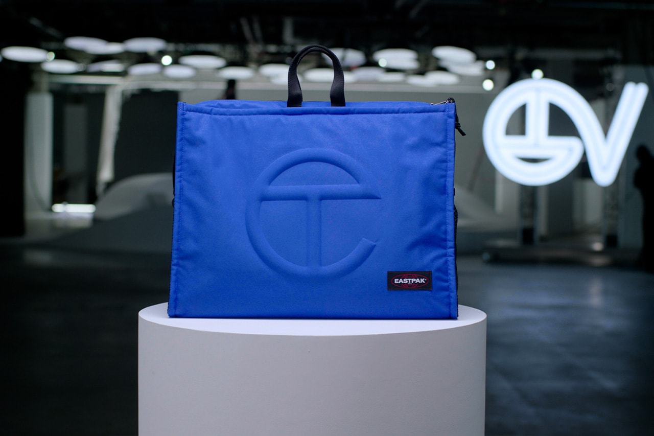 eastpak telfar collaboration collection shopper bag circle bag backpacks blue