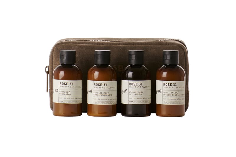  Le Labo Fragrances, New Travel Sets, Hinoki Body & Hair Travel Set, Le Labo Rose 31 and Santal 33 Body & Hair Travel Sets