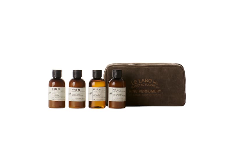  Le Labo Fragrances, New Travel Sets, Hinoki Body & Hair Travel Set, Le Labo Rose 31 and Santal 33 Body & Hair Travel Sets