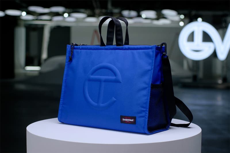 eastpak telfar collaboration collection shopper bag circle bag backpacks blue