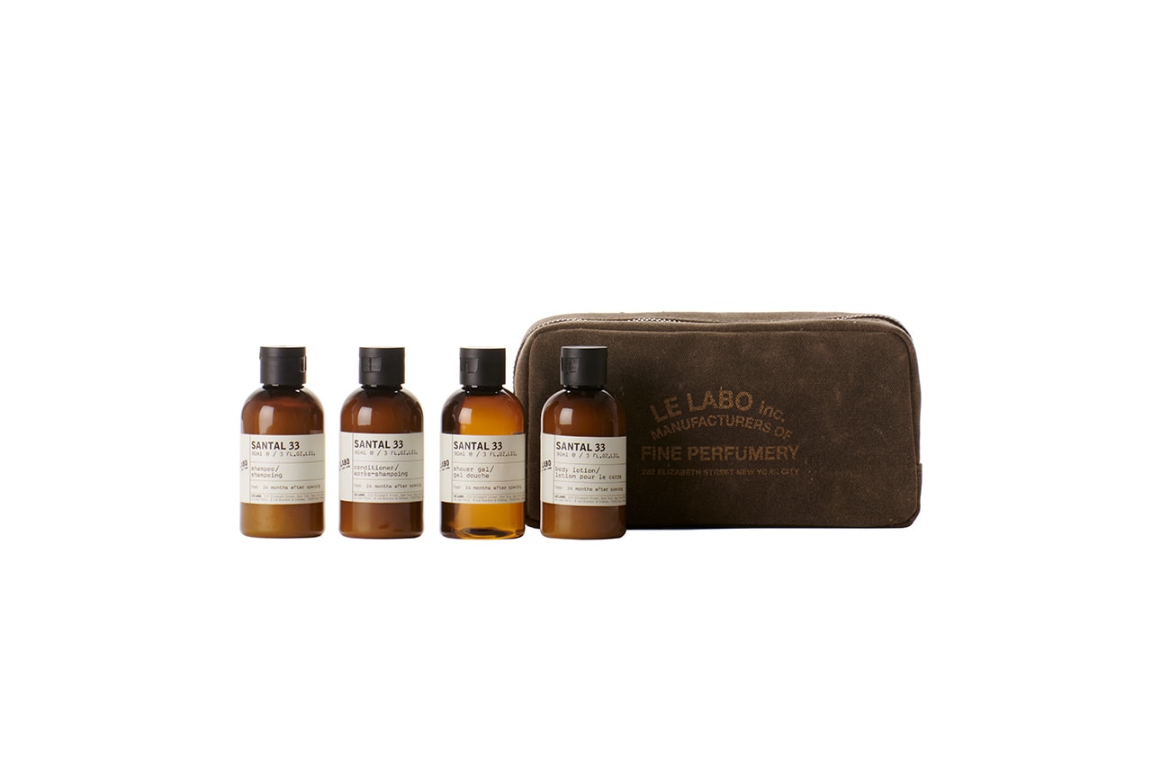  Le Labo Fragrances, New Travel Sets, Hinoki Body & Hair Travel Set, Le Labo Rose 31 and Santal 33 Body & Hair Travel Sets