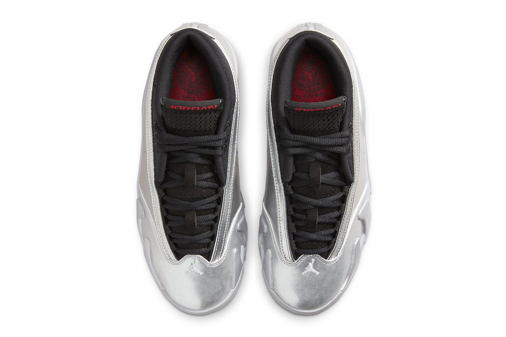 Air Jordan 14 Women's "Metallic Silver" Fire Red Wolf Grey Images Release Info