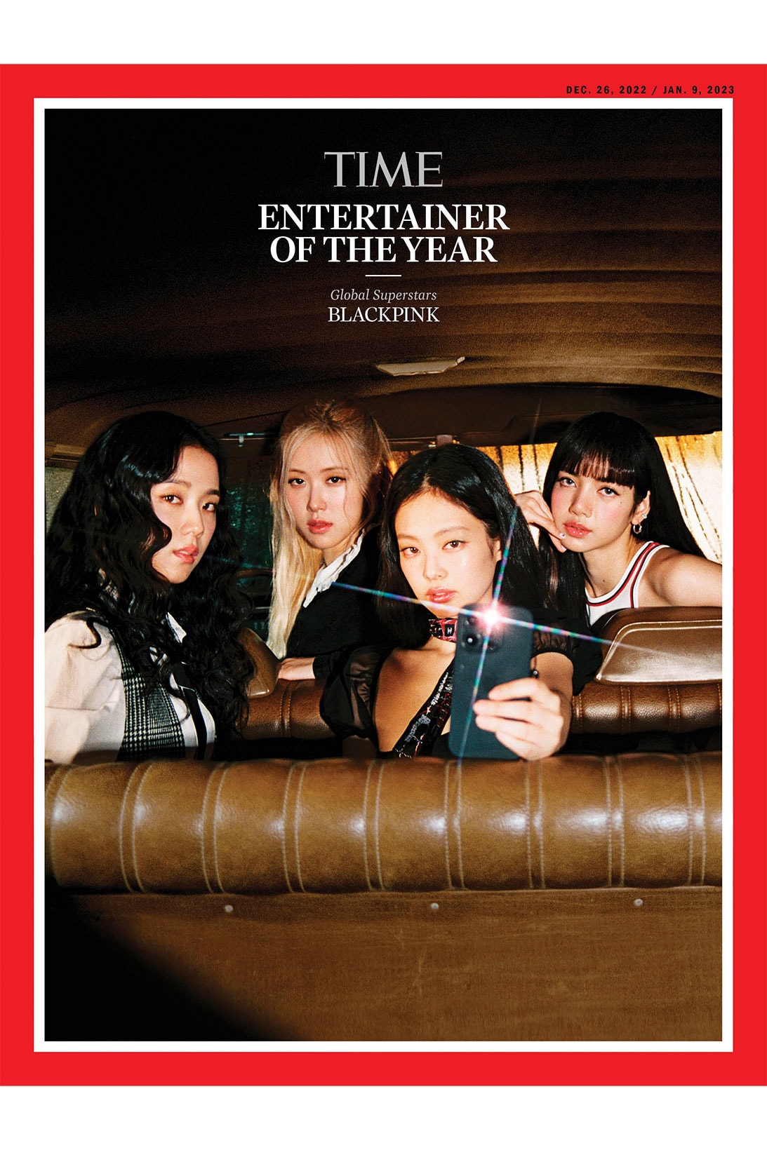 BLACKPINK TIME Entertainer of the Year K-pop Jennie Lisa Rose Jisoo Announcement Image