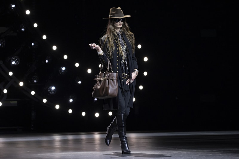 celine winter 2023 runway hedi slimane dresses jackets blazers handbags boots