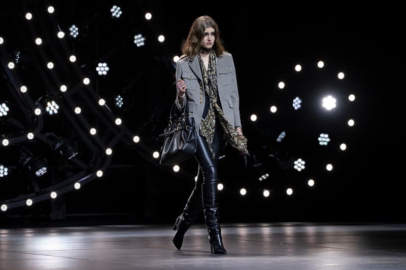 celine winter 2023 runway hedi slimane dresses jackets blazers handbags boots