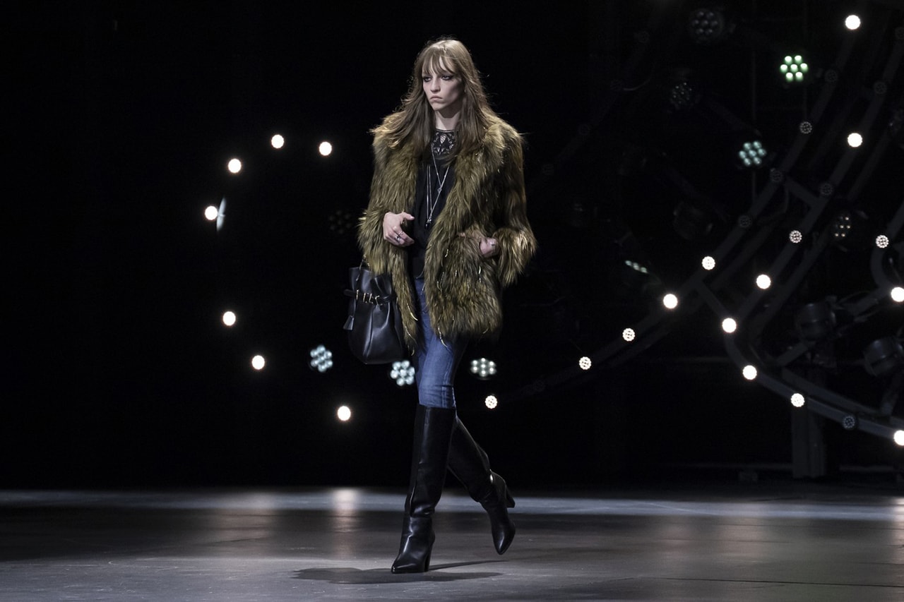 celine winter 2023 runway hedi slimane dresses jackets blazers handbags boots