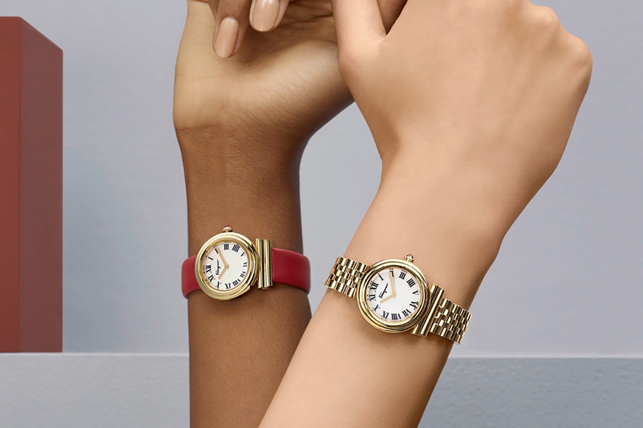 ferragamo gancini women's watches timepieces leather gold diamond 