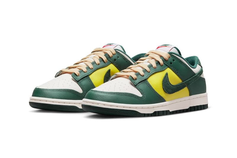 nike dunk green and yellow