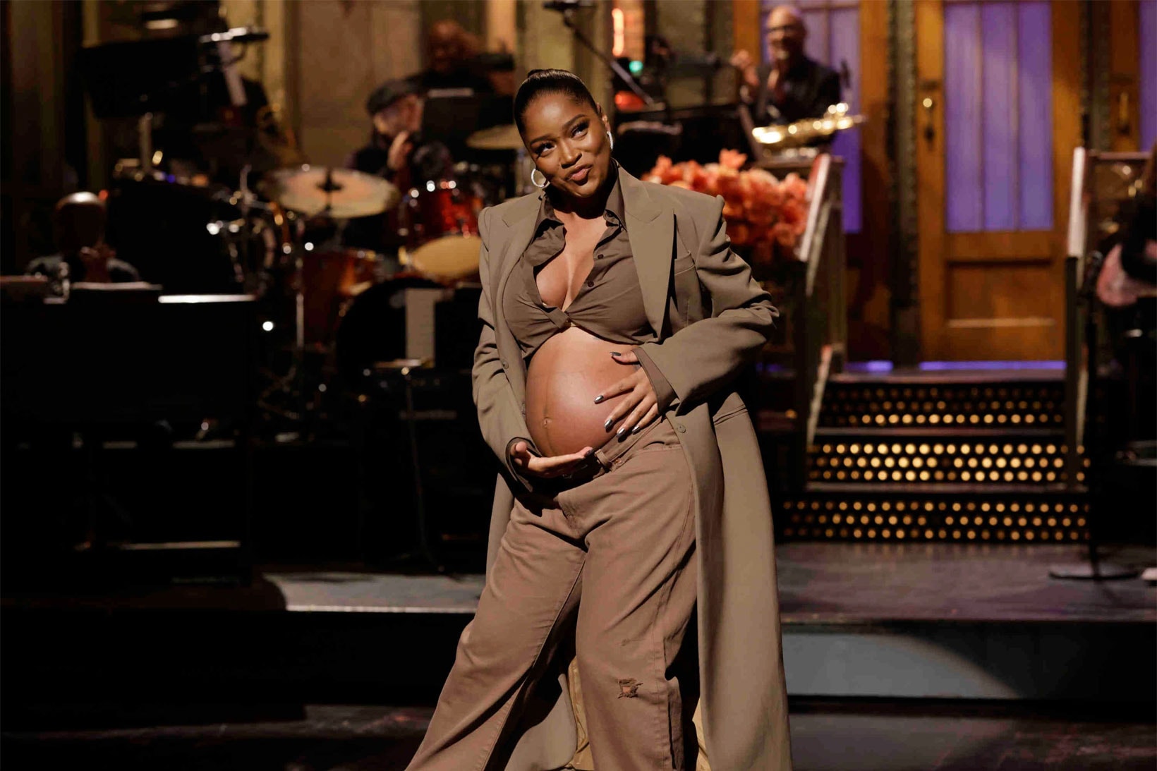 Keke Palmer Baby Bump Pregnancy Reveal Saturday Night Live boyfriend Darius Jackson
