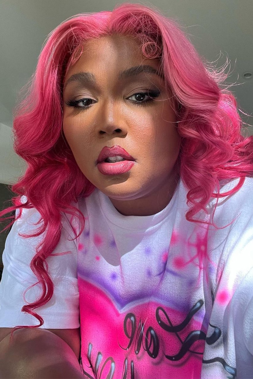 Lizzo curtain bangs hairstyle instagram