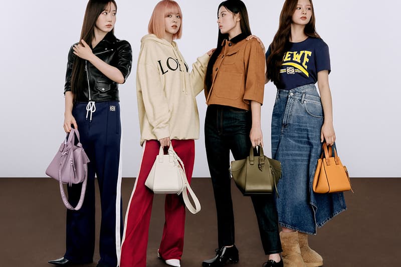 kpop nmixx loewe campaign shirts dresses bags shoes