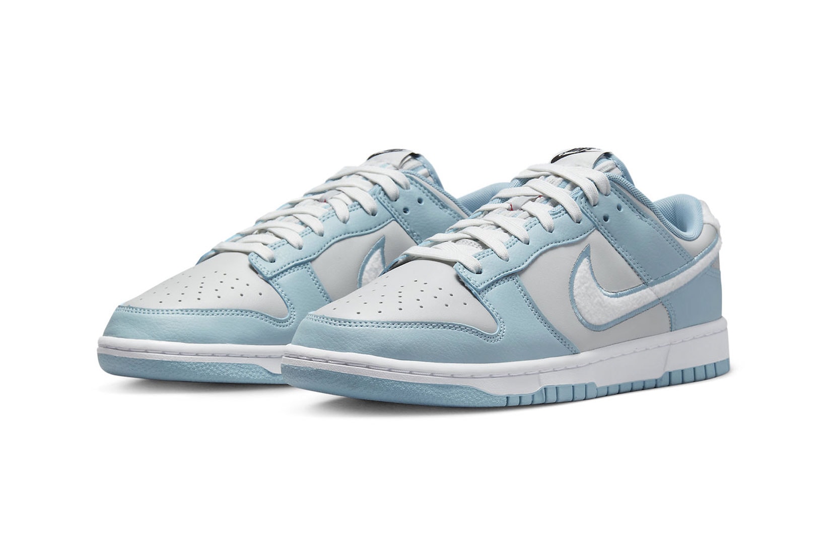 Nike Dunk Low Worn Blue Fleece Swooshes Images Release Info
