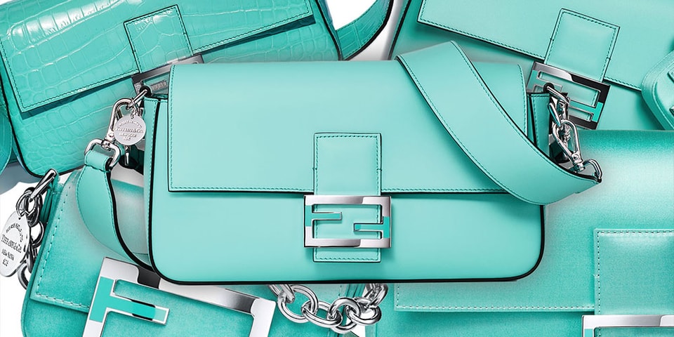 Fendi Tiffany & Co. Baguette Bag blue Silk Satin Limited