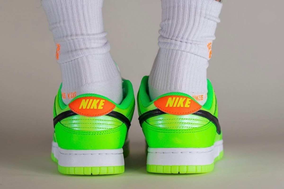 nike dunk low glowing green fluorescent sneaker trainer