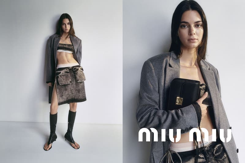 kendall jenner miu miu campaign skirt shoes blazer