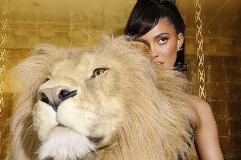 kylie jenner lion dress paris couture fashion week peta animals 