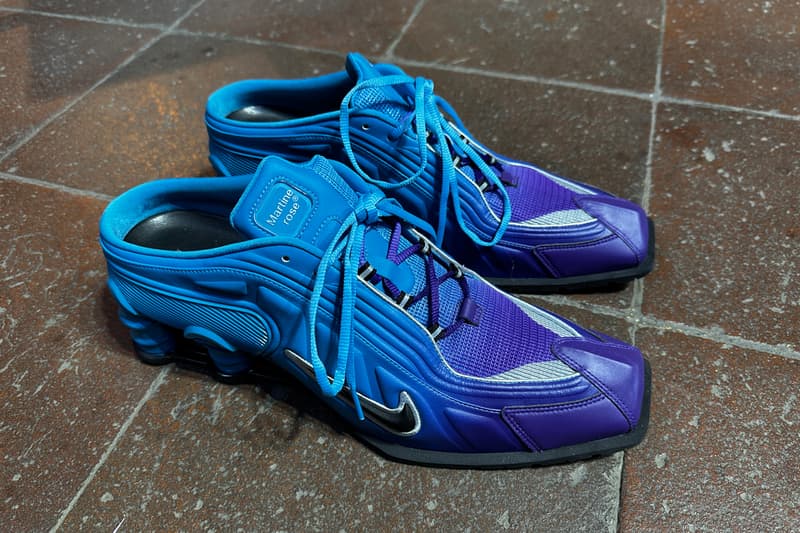 Martine Rose Nike Shox MR4 Blue Purple Colorway Pitti Uomo 103 Collection Release Info