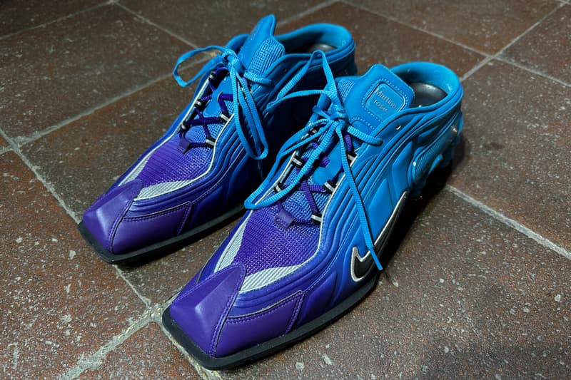 Martine Rose Nike Shox MR4 Blue Purple Colorway Pitti Uomo 103 Collection Release Info