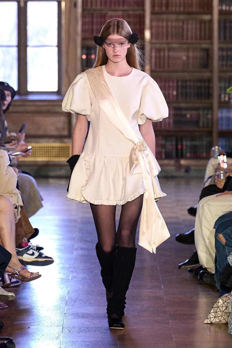 sandy liang fall winter 2023 new york fashion week runway dress balletcore coquette soft goth 