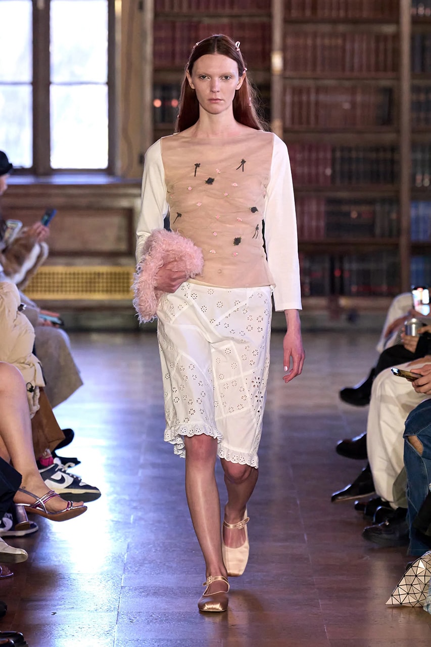 sandy liang fall winter 2023 new york fashion week runway dress balletcore coquette soft goth 